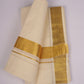 GLD-103C CREAM DOUBLE DHOTI  4.00 MTR