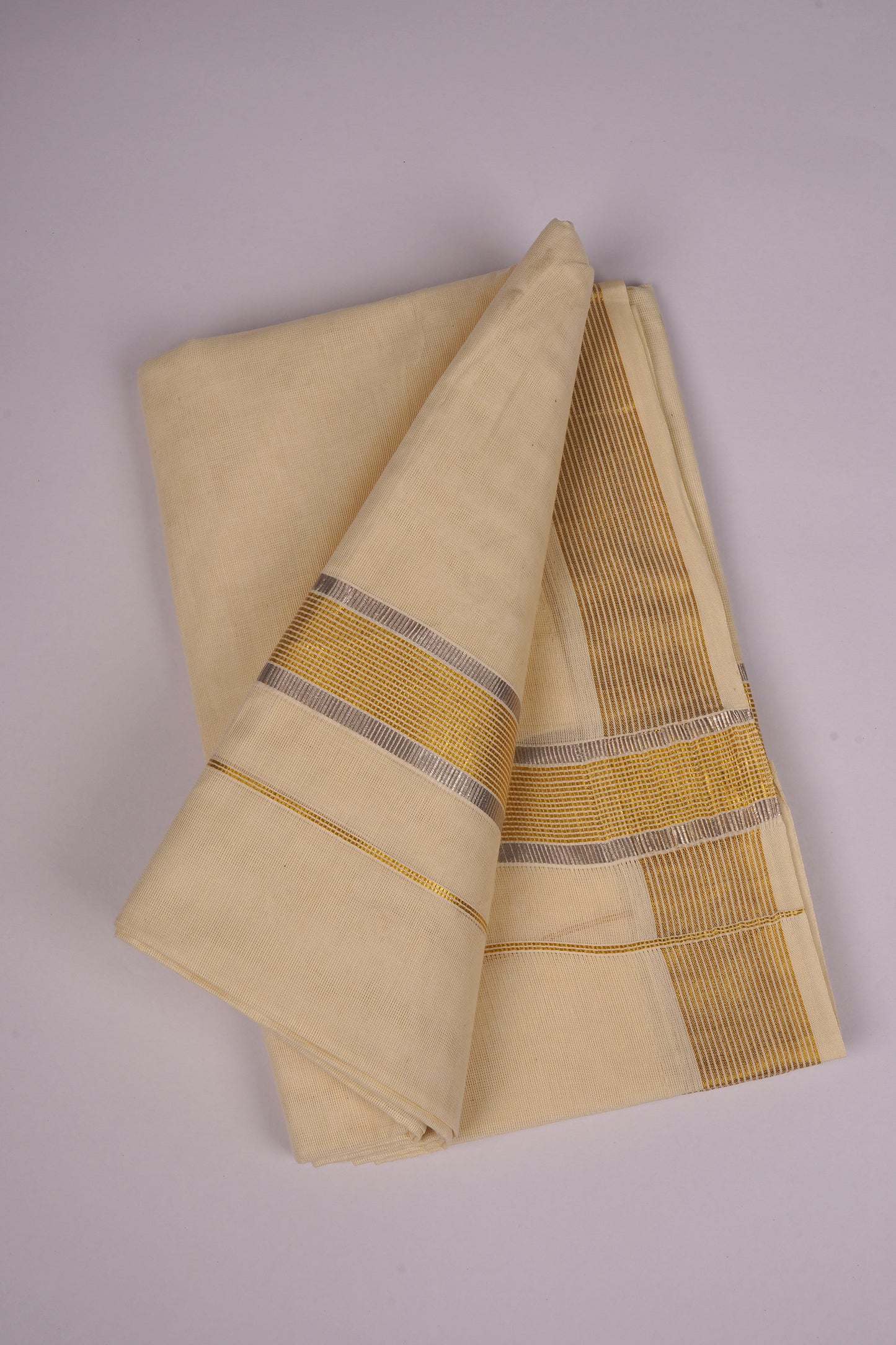 GLD-151C CREAM DOUBLE DHOTI  4.00 MTR