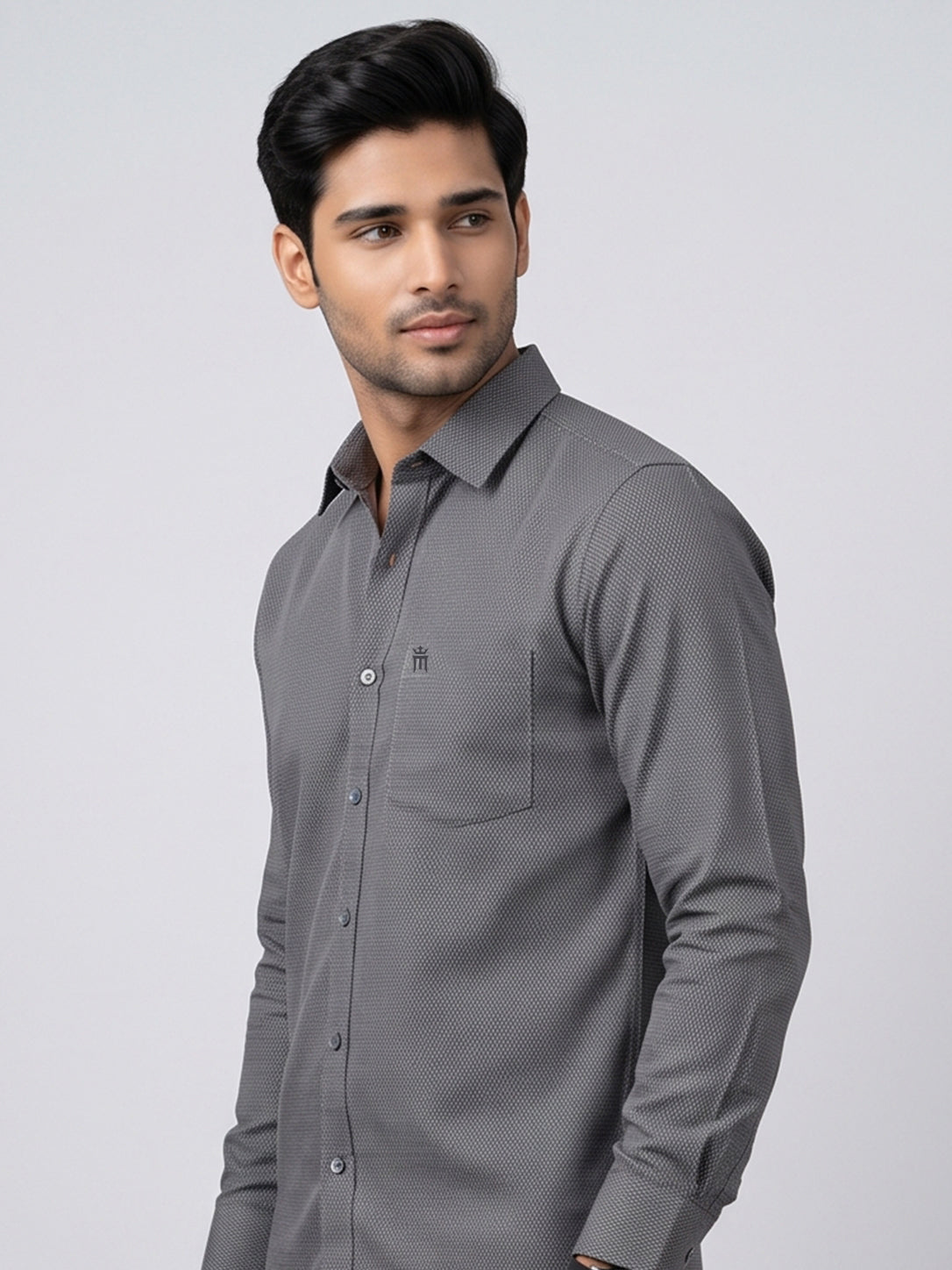 MCR Men Formal Colour Shirt - Dark grey 92057 ICE BERG