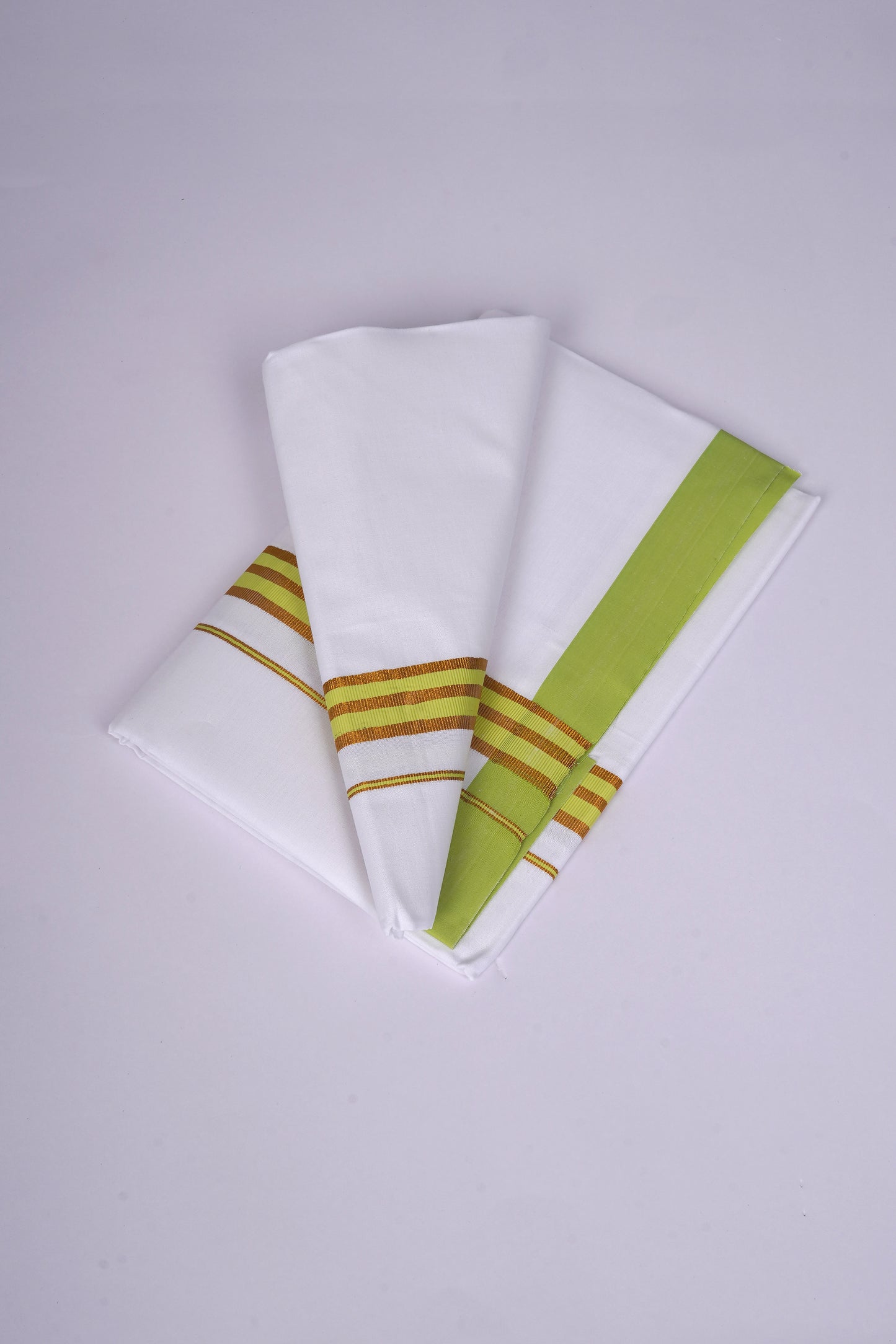 FS-107 W/S DHOTI 2.00 MTR - GOLD LIGHT GREEN