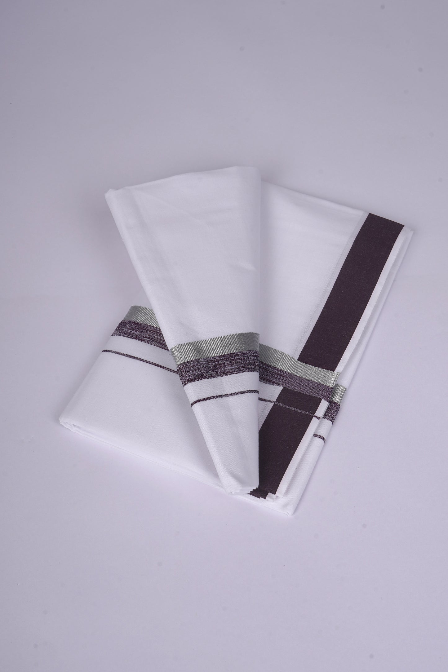 FS-124 W/S DHOTI  1.90 MTR - Silver Dark Violet