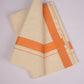 FD-08C CREAM DOUBLE DHOTI 3.80 MTR- Orange
