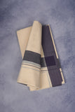 FCD-39C CREAM DOUBLE DHOTI  4.00 MTR - Dark Blue