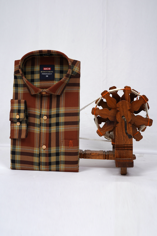 MCR BIANCO CHECKS 91013 Full Sleeve Formal Color Shirt For Men