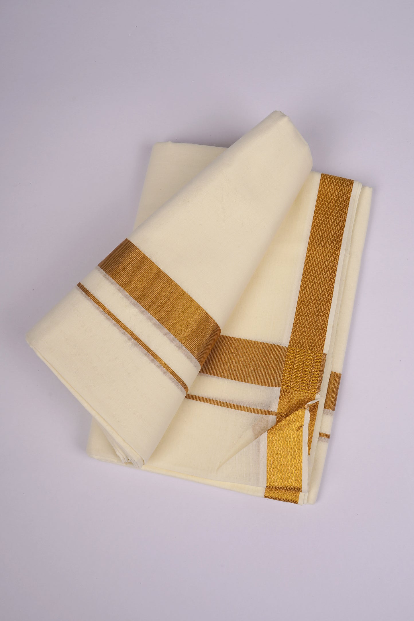 GLD-39C CREAM DOUBLE DHOTI  4.00 MTR