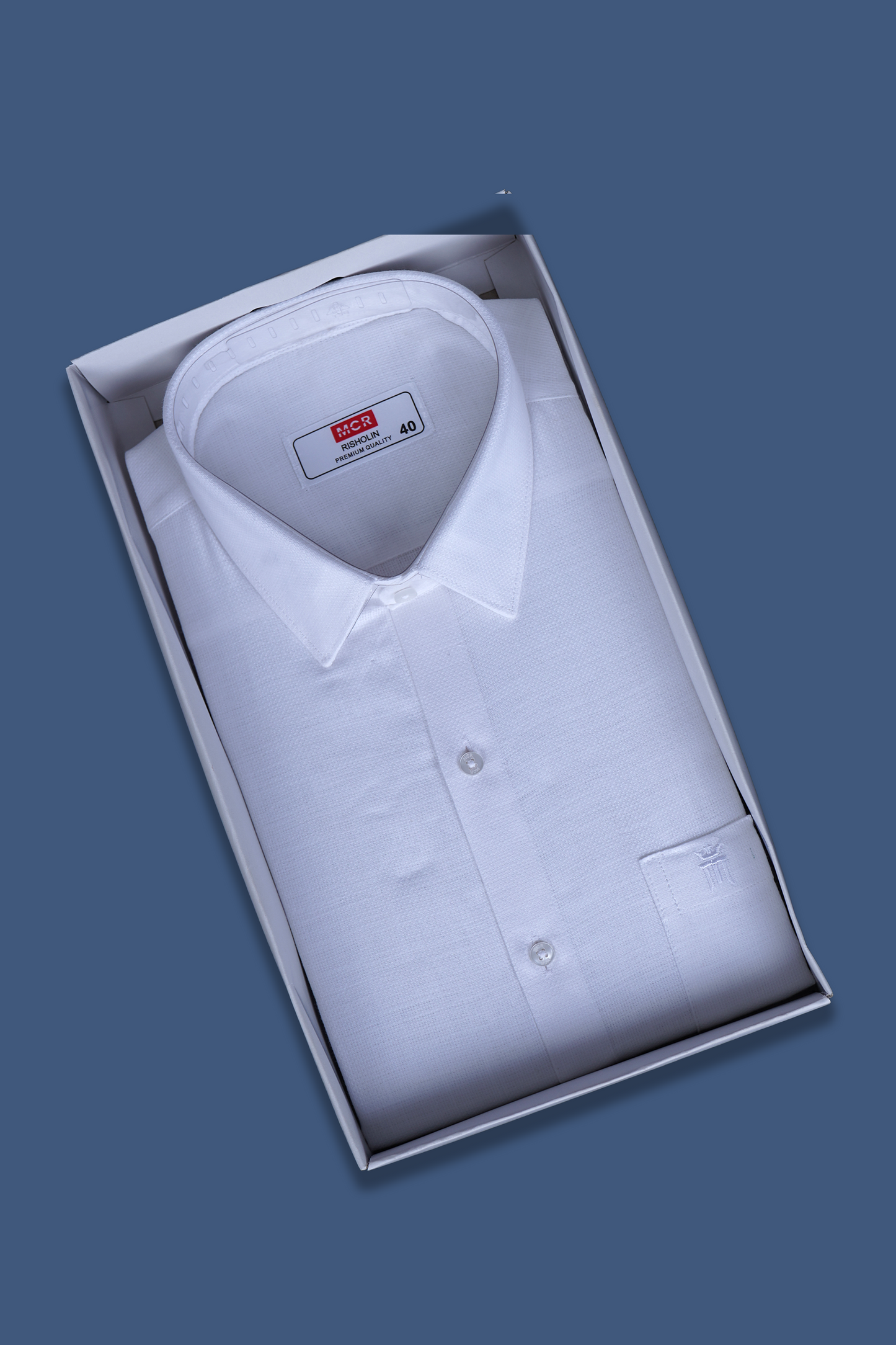 MCR RISHOLIN Full Sleeve Formal White Shirt For Men