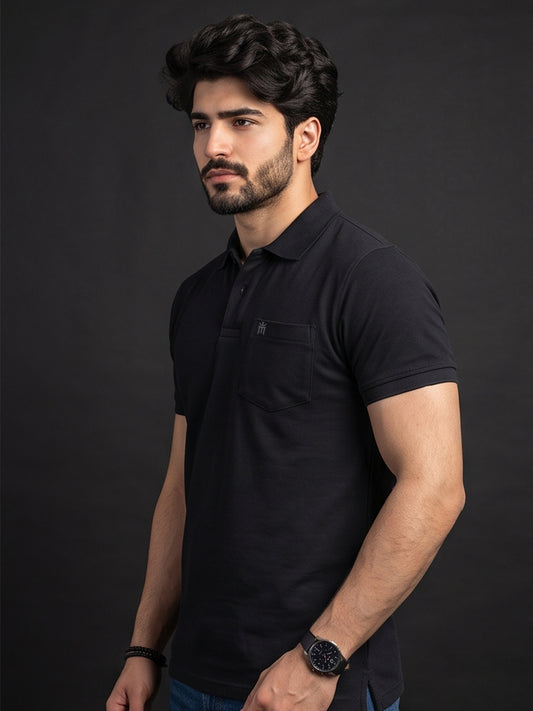 Python Plain Black Color T-Shirt - 70001