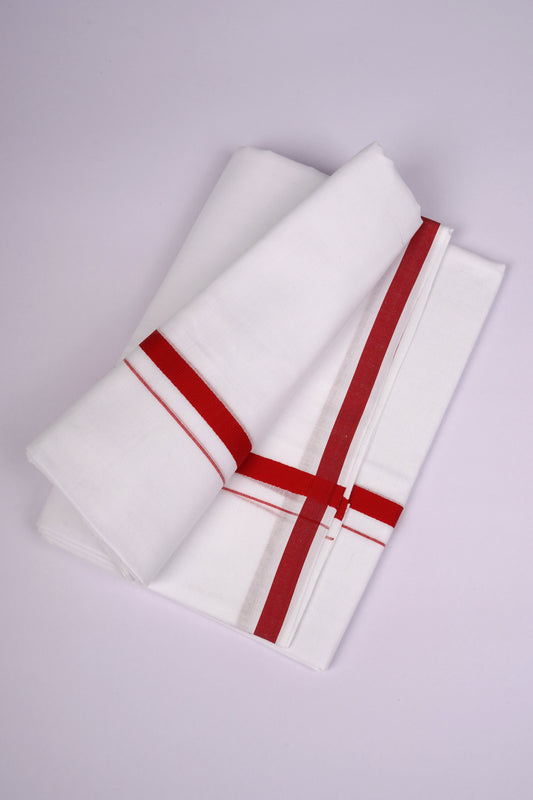HD-17 W/D DHOTI  3.80 MTR-Red