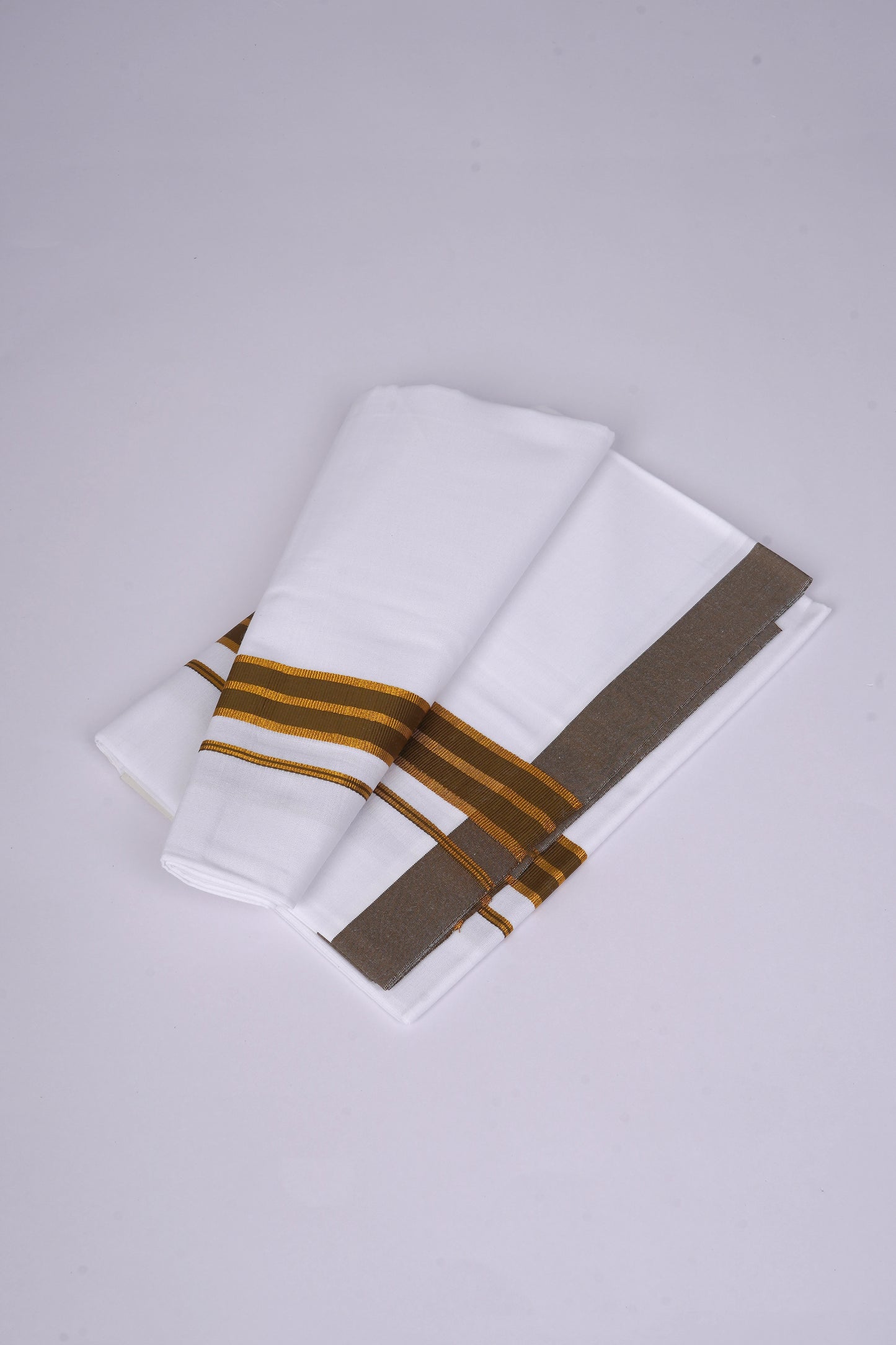 FS-107 W/S DHOTI 2.00 MTR - GOLD DARK BROWN