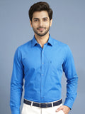 Stain Free Full Sleeve Formal Blue Color Shirt For Men-68007