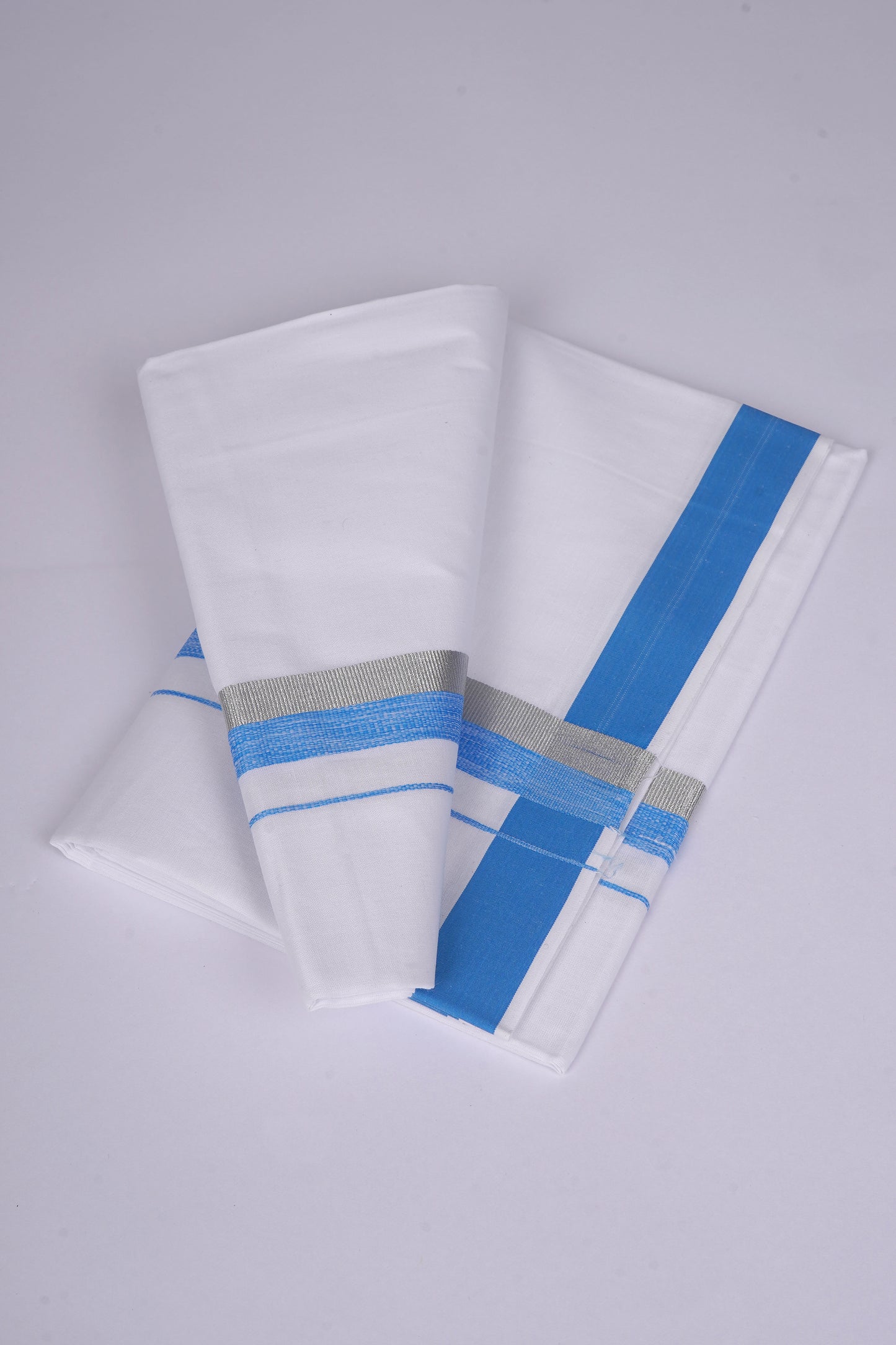 FS-124 W/S DHOTI  1.90 MTR - Silver Blue