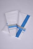 FS-124 W/S DHOTI  1.90 MTR - Silver Blue