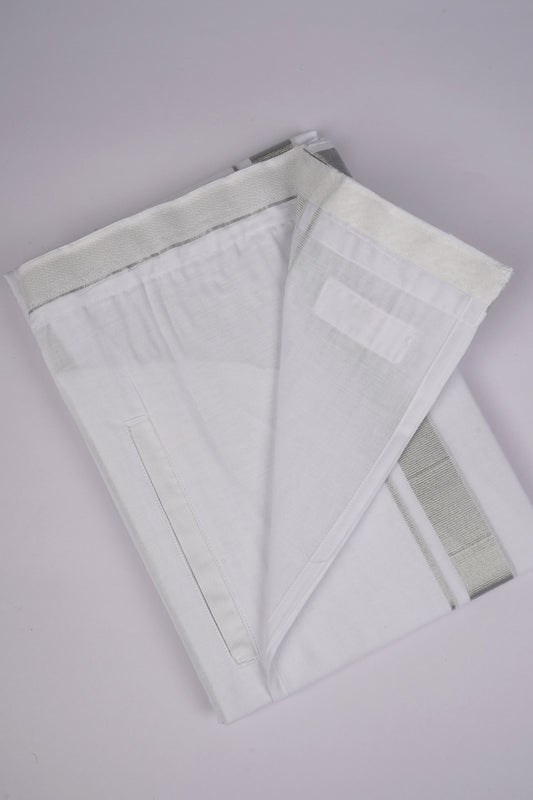 PKT SLD-01 VELCRO WHITE DOUBLE DHOTI