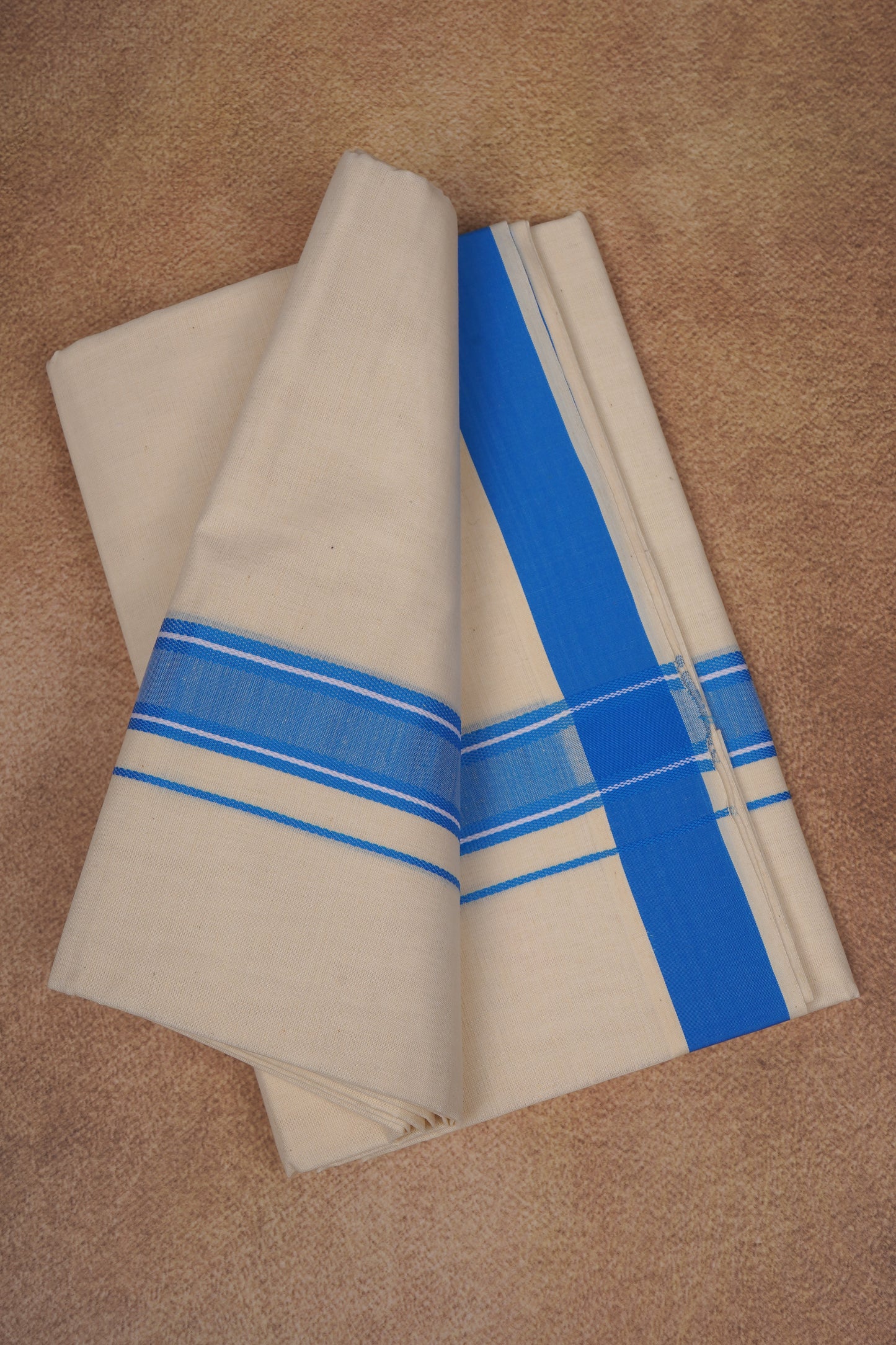 FD-116C CREAM DOUBLE DHOTHIE 3.80 MTR