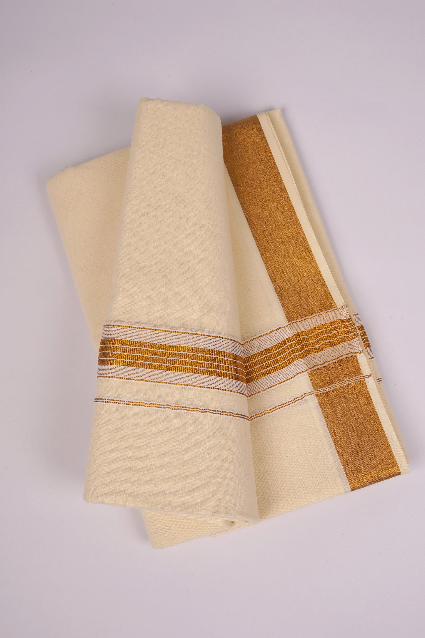 GLD-164C CREAM DOUBLE DHOTI  4.00 MTR