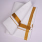 GLD-96 WHITE DOUBLE DHOTI   3.80 MTR