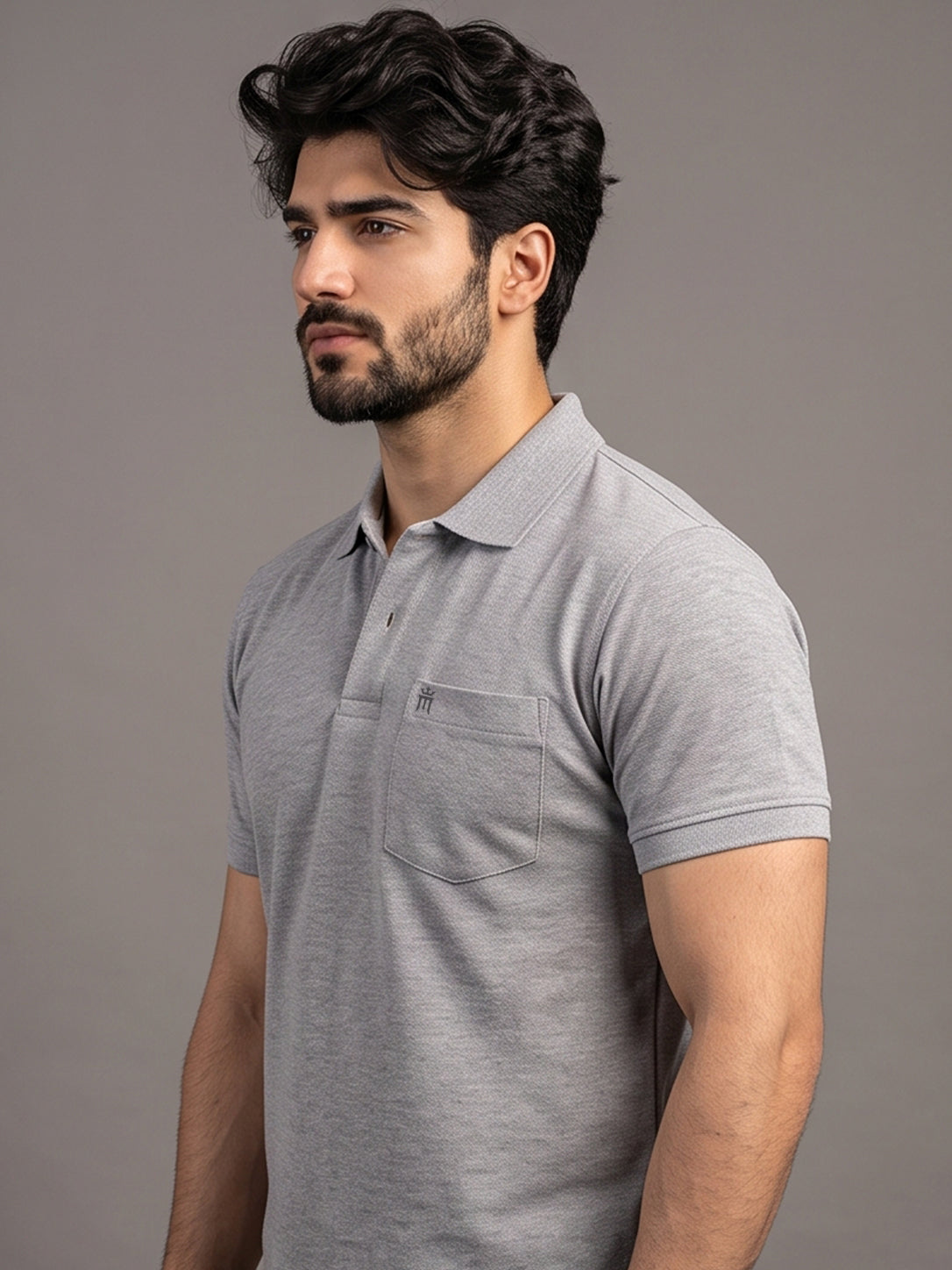Python Plain WHITE MILANGE Color T-Shirt - 70010