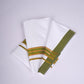 FS-107 W/S DHOTI 2.00 MTR - GOLD DARK GREEN