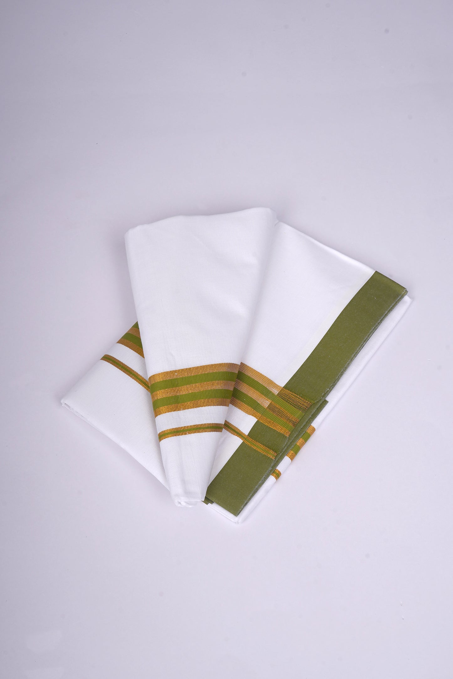 FS-107 W/S DHOTI 2.00 MTR - GOLD DARK GREEN