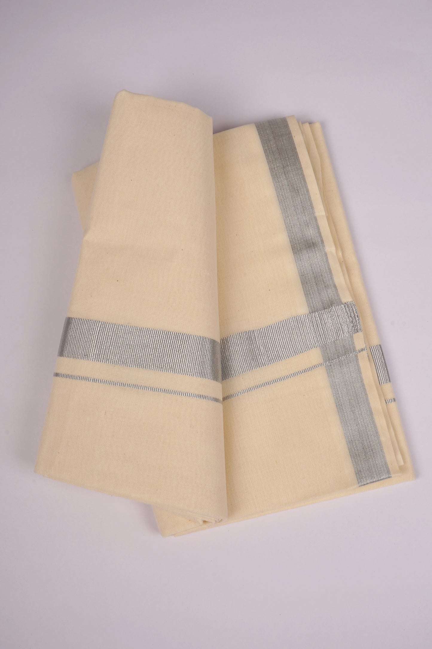 SLD-45C CREAM DOUBLE DHOTI  3.80 MTR