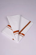 Mens Cotton Blend White Dhoti Single Small  Border 1.90 m|HS-15 MUSTARD