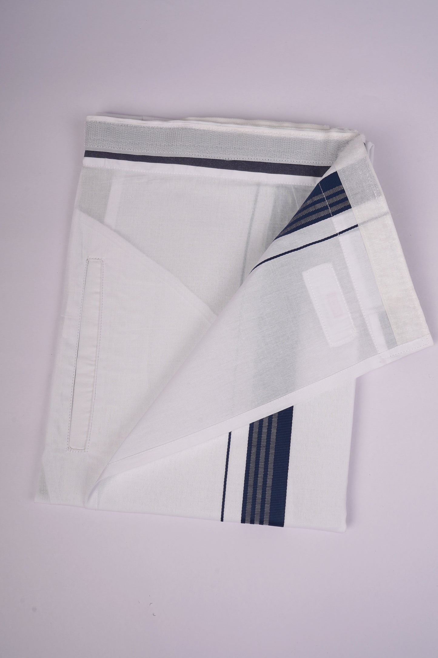 PKT FS-01 VELCRO WHITE SINGLE DHOTI - Dark Blue