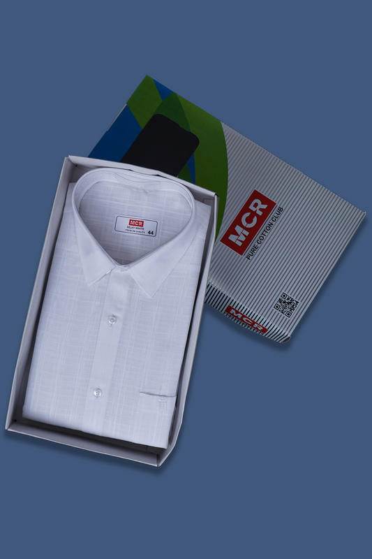 MCR 2026 MILKY Half Sleeve Formal White Shirt For Men