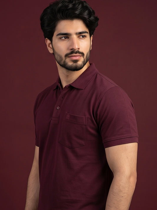 Python Plain Maroon Color T-Shirt - 70005