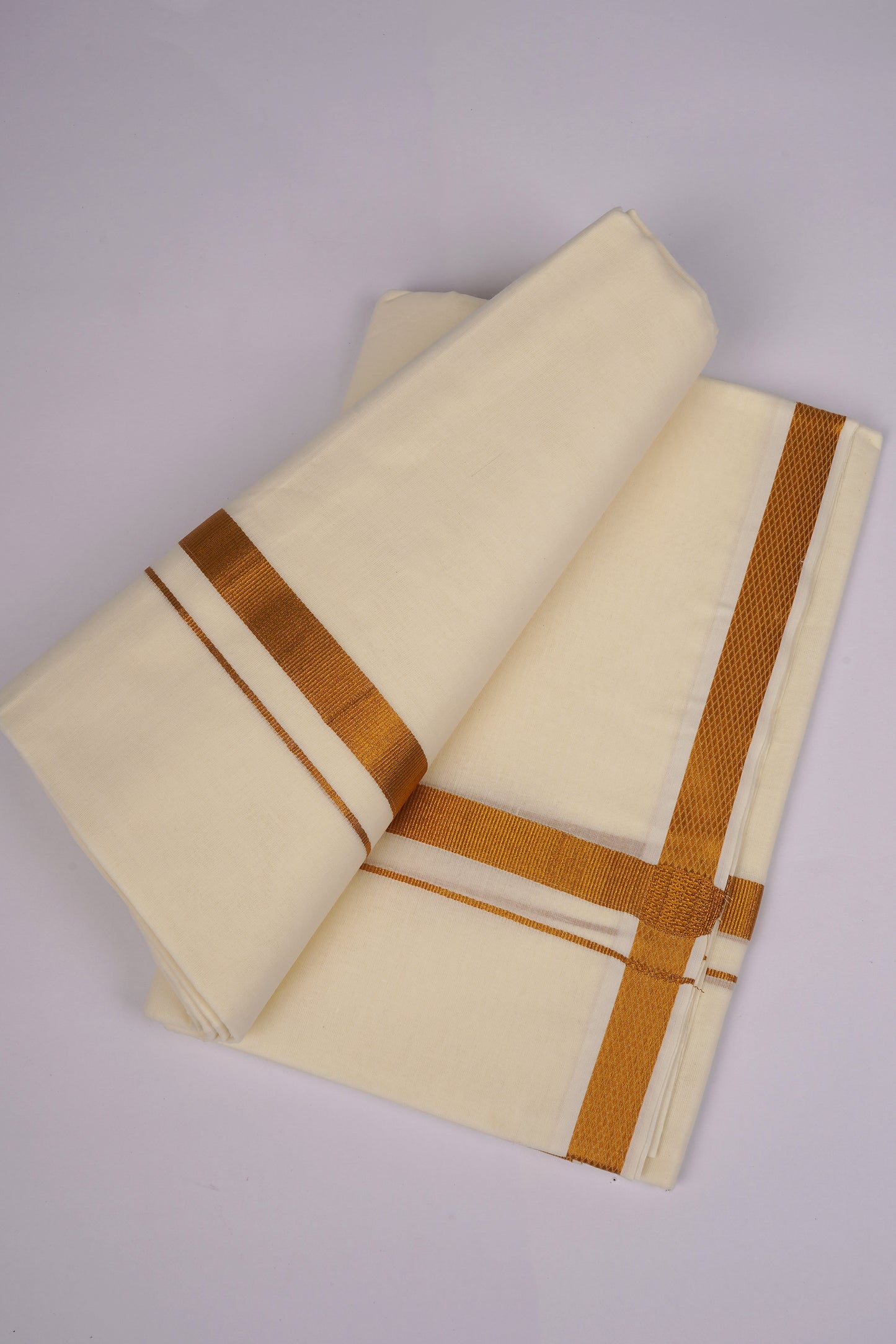 GLD-41C CREAM DOUBLE DHOTI  4.00 MTR