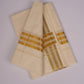 GLD-157C CREAM DOUBLE DHOTHIE 4.00 MTR