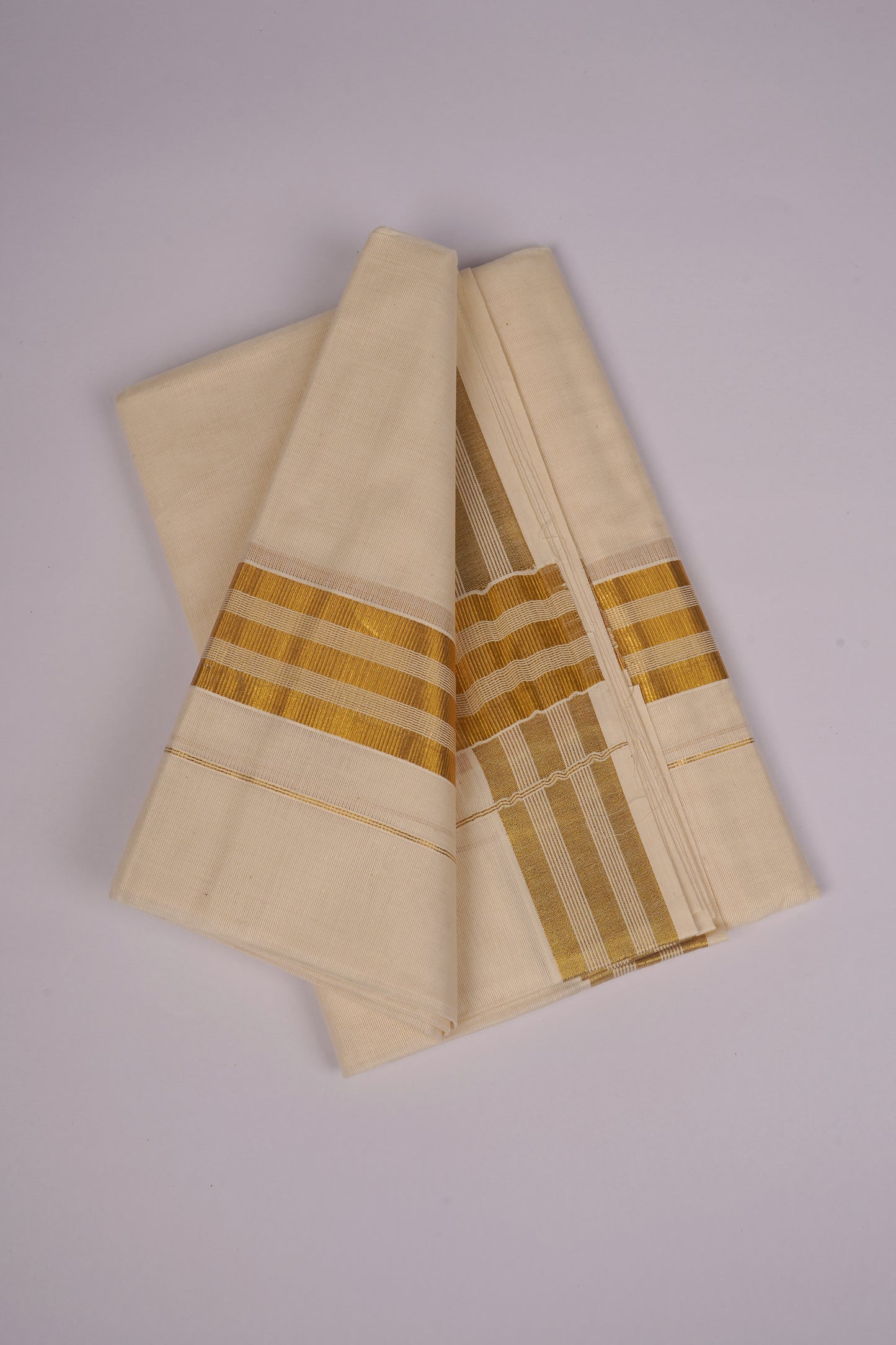 GLD-157C CREAM DOUBLE DHOTHIE 4.00 MTR