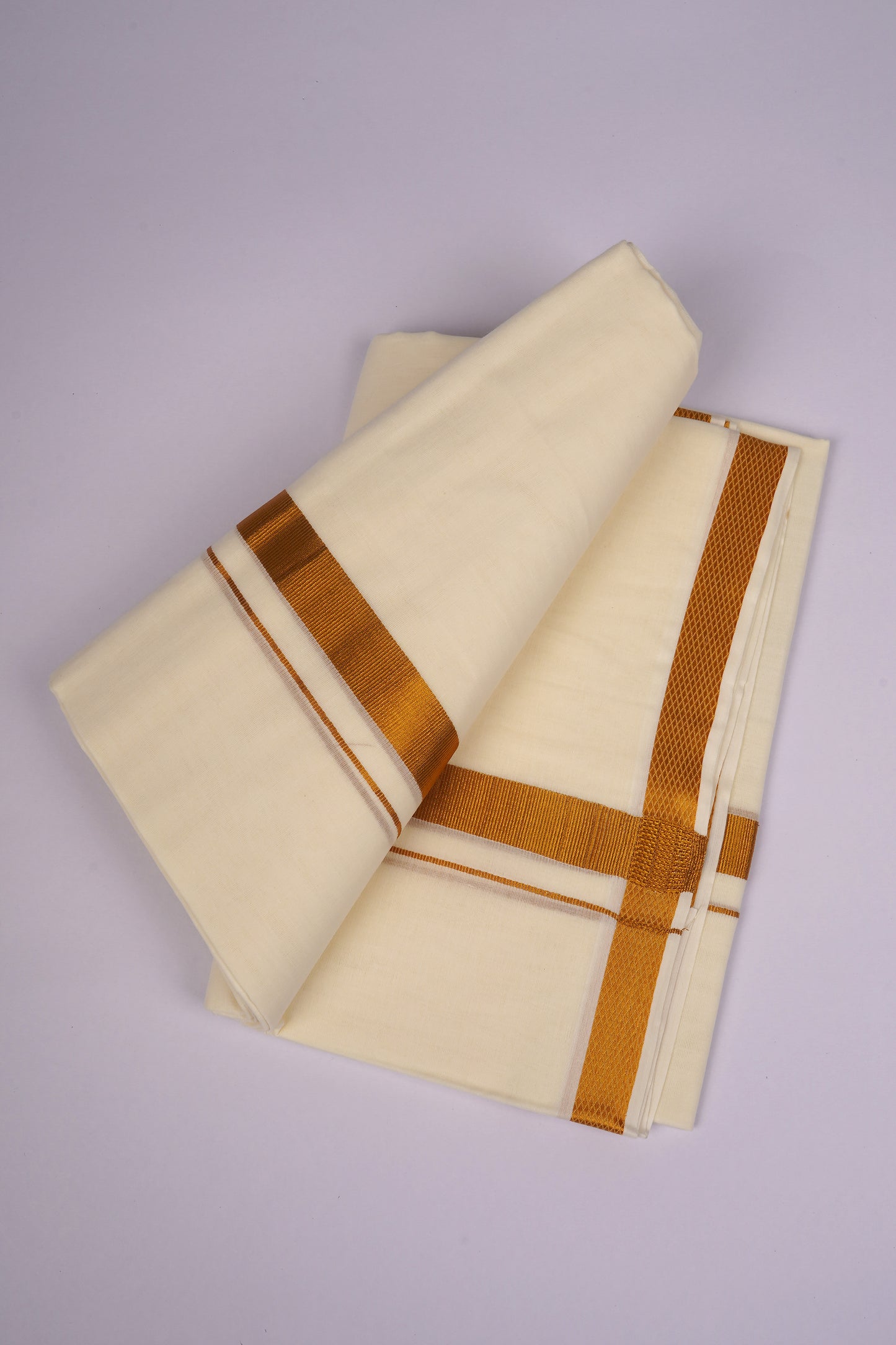 GLD-98C CREAM DOUBLE DHOTI  4.00 MTR