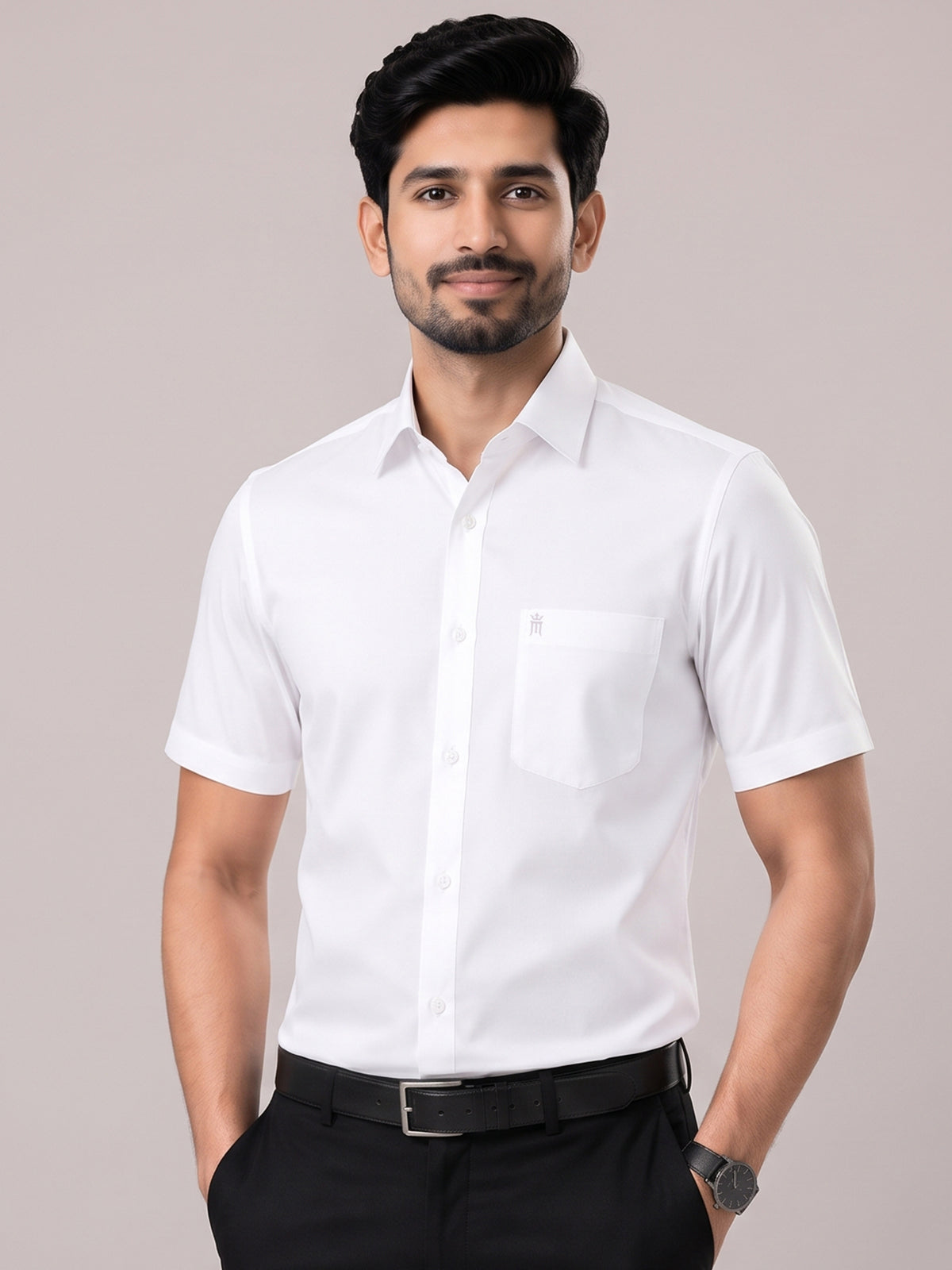 Anti Wrinkle Free Formal White Shirt For Men