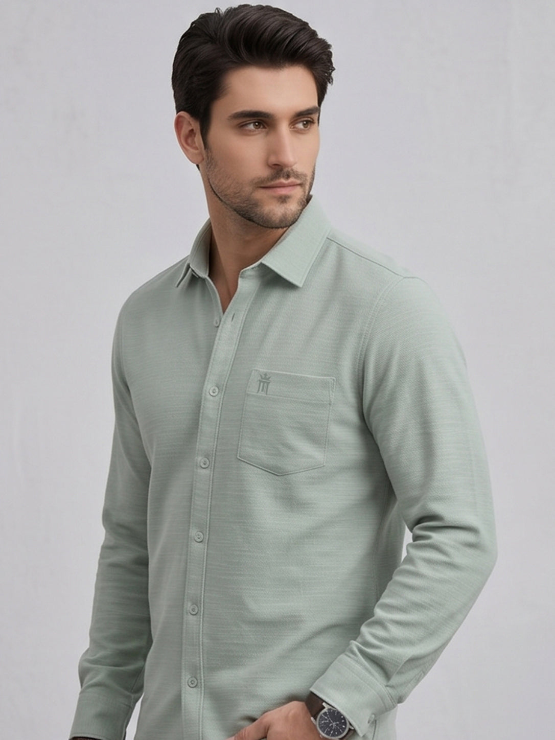 MCR Men Formal Colour Shirt - Light Green 82505 Hydrogen