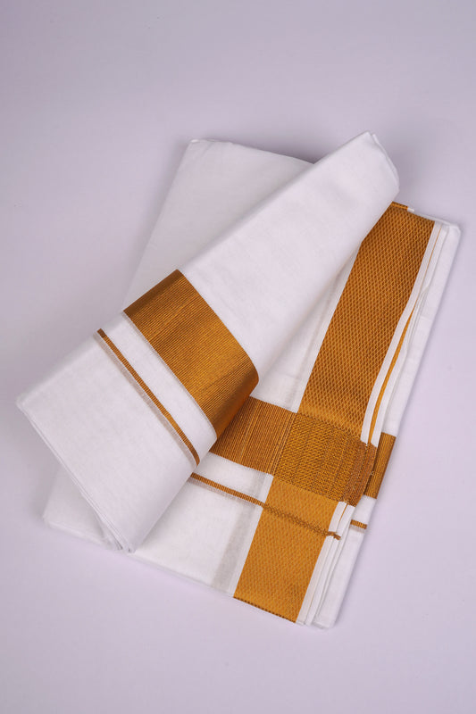 GLD-70 WHITE DOUBLE DHOTHIE 4.00 MTR