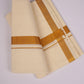 GLD-02C CREAM DOUBLE DHOTI  3.80 MTR