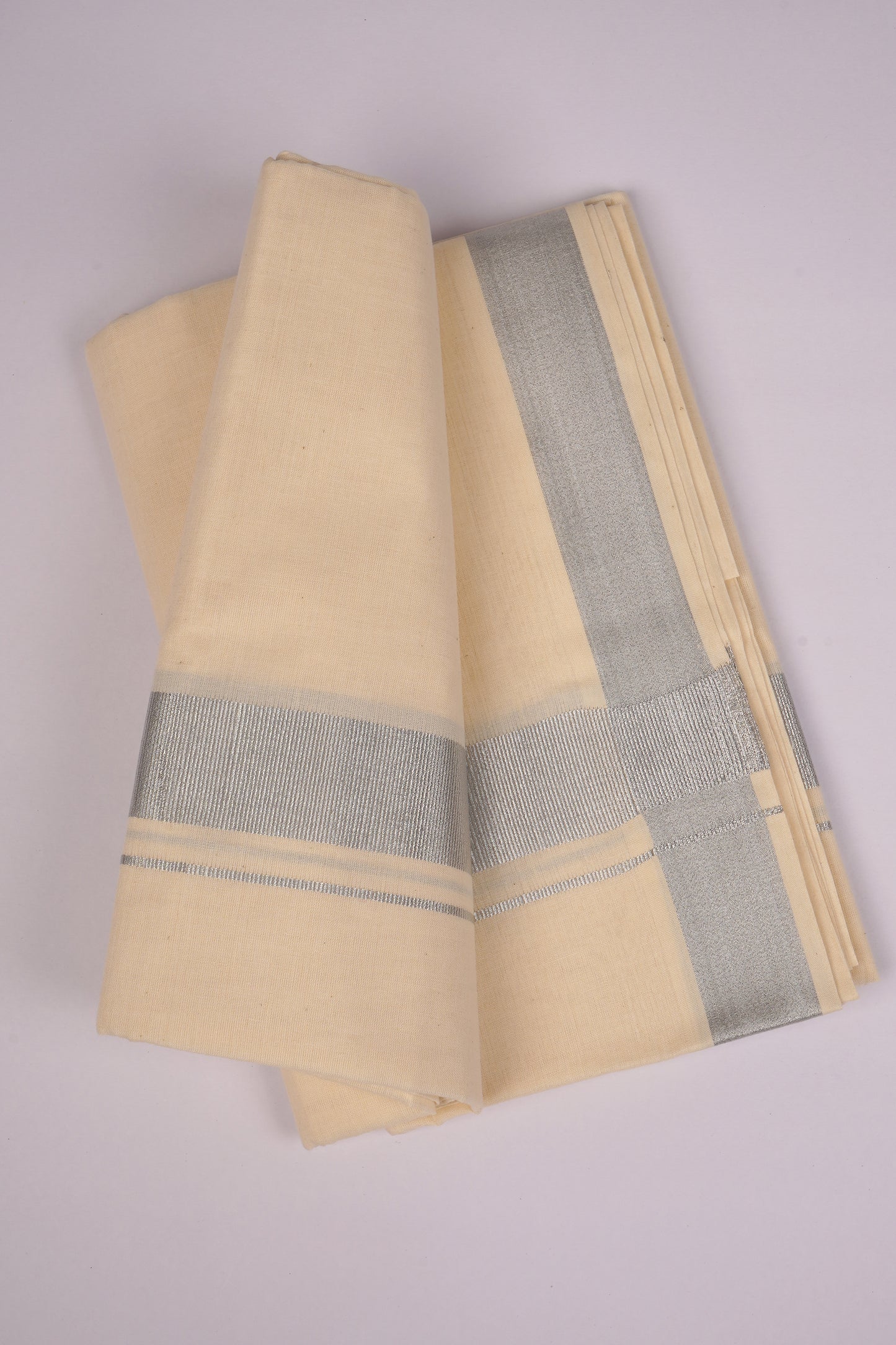 SLD-52C CREAM DOUBLE DHOTI  3.80 MTR