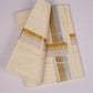 GLD-150C CREAM DOUBLE DHOTI  4.00 MTR