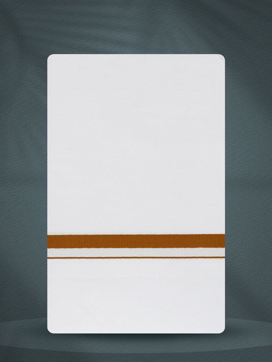 WHITE SINGLE BIG BORDER - 250 HS-02 DHOTHIE 2.50 MTR