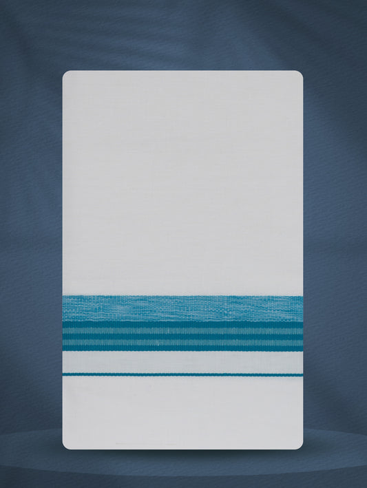 WHITE SINGLE FANCY BORDER - 250 FS-01 DHOTHIE 2.50 MTR