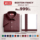 BOSTON FANCY SINGLE SET H/S - (ASSORTED PATTERN) - Maroon (06)