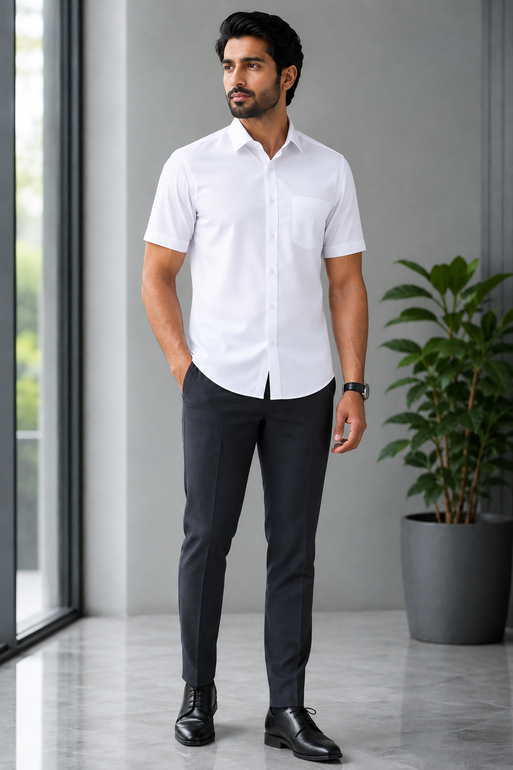 Spray Park Formal White Shirt For Men