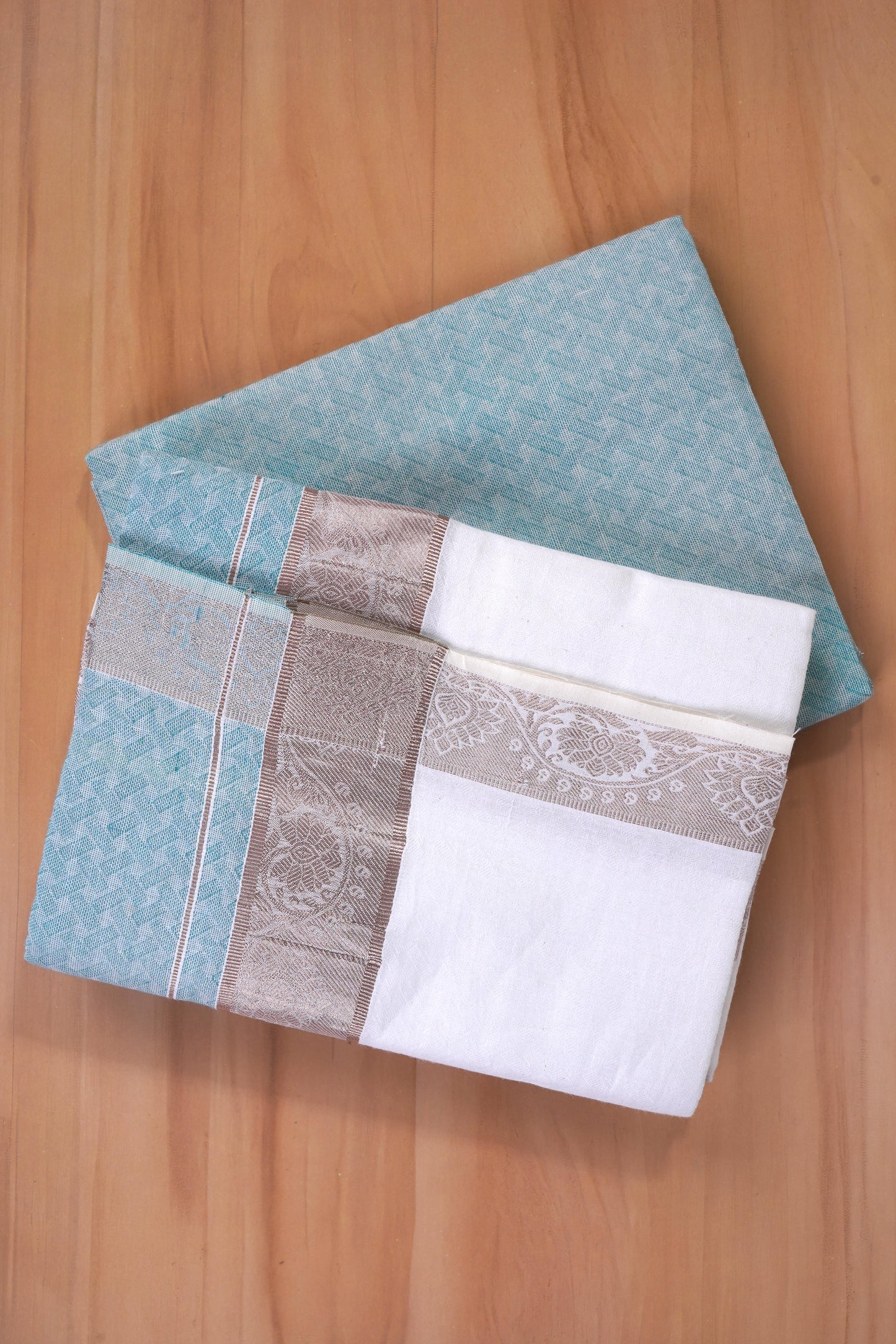 Aayush Cotton Jaquard Shirtings & Dhoti Single Set - D10