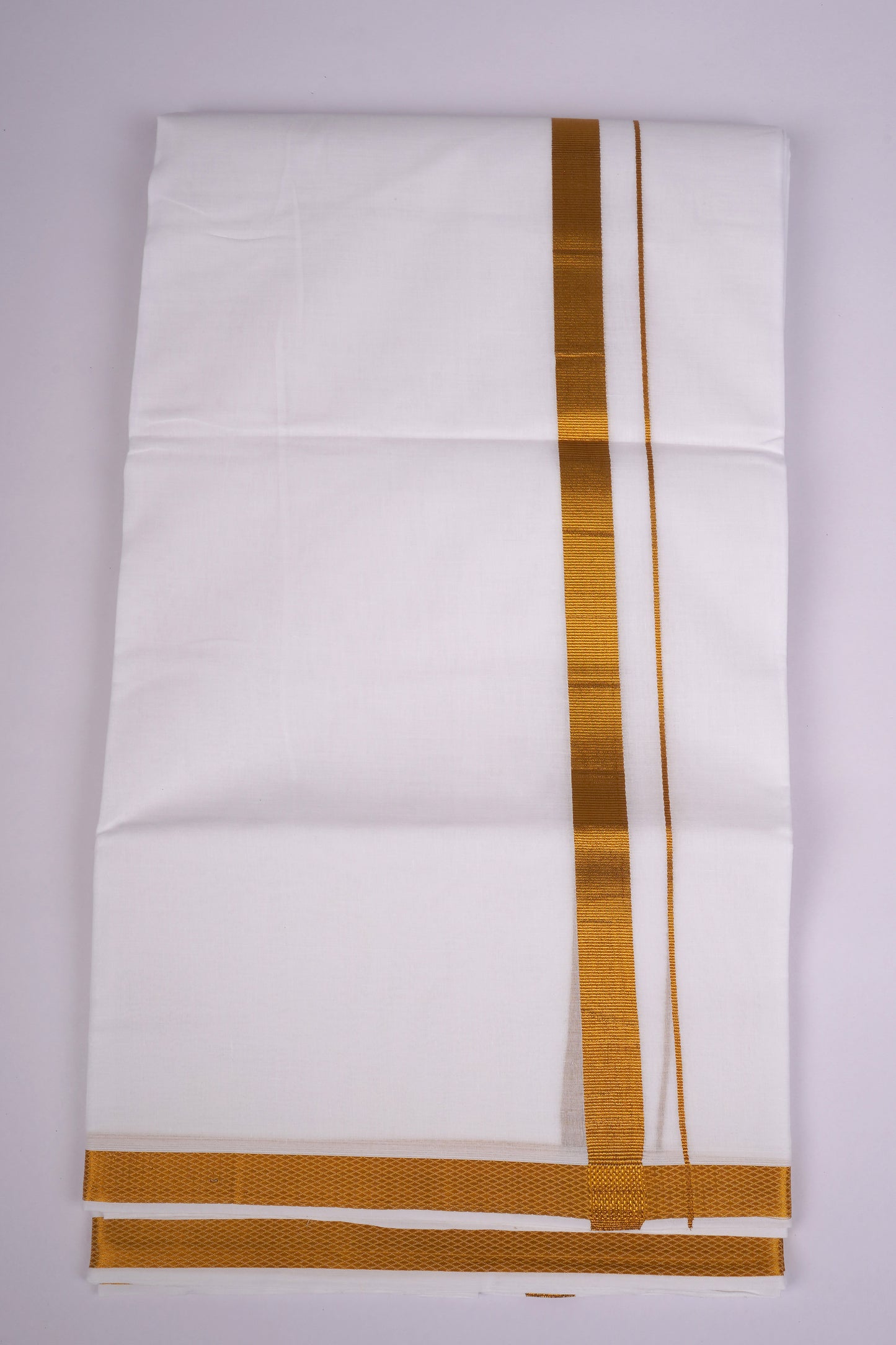 GLD-98 WHITE DOUBLE DHOTI  4.00 MTR