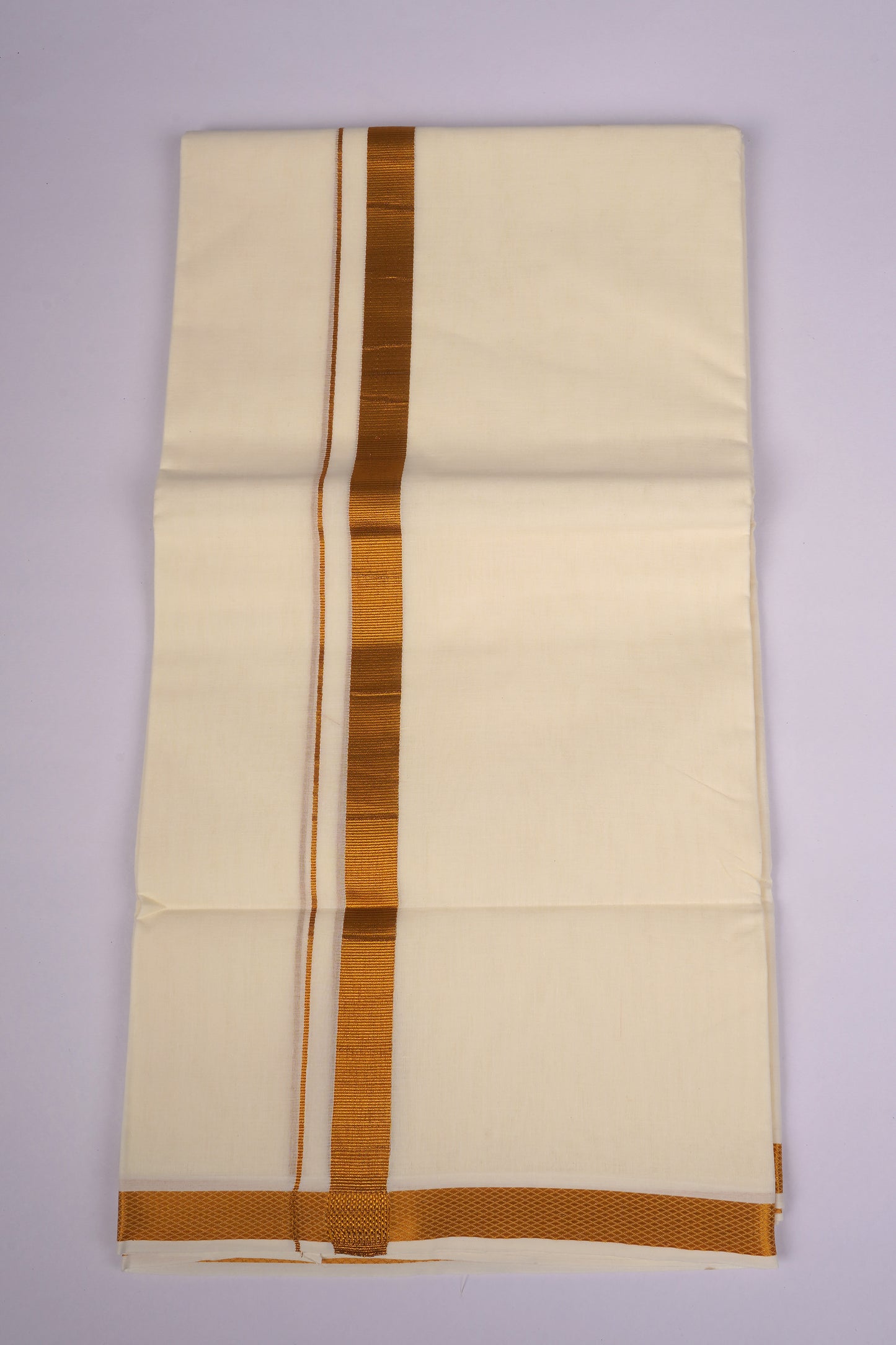 GLD-98C CREAM DOUBLE DHOTI  4.00 MTR