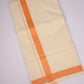 FD-08C CREAM DOUBLE DHOTI 3.80 MTR- Orange