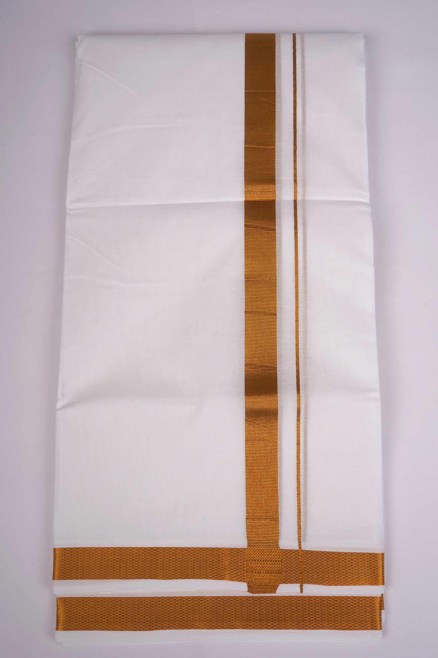 GLD-39 WHITE DOUBLE DHOTI  4.00 MTR