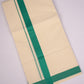 FD-08C CREAM DOUBLE DHOTHIE 3.80 MTR-Dark Green