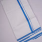HD-23 WHITE DOUBLE DHOTI  4.00 MTR - blue