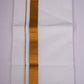 GLD-100 WHITE DOUBLE DHOTI  4.00 MTR